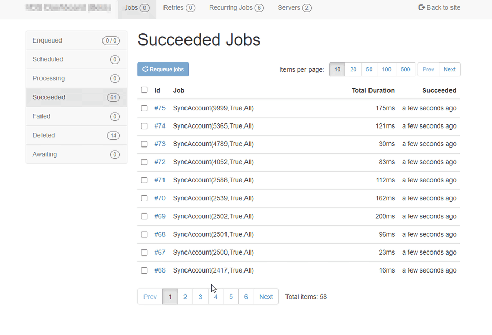 Hangfire Succeeded Jobs