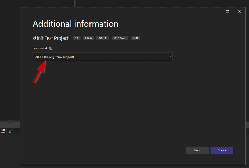 xUnit test project .NET 6.0