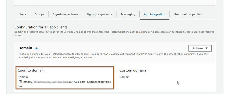 AWS Cognito UserPool Domain