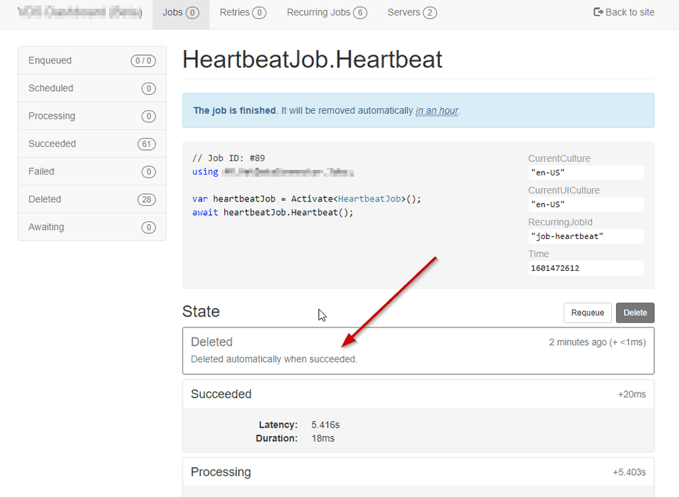 Hangfire Deleted Heartbeat Detail